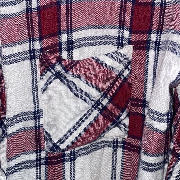 Rails Plaid Long Sleeve Button-Down Shirt white/ maroon - Picture 4 of 7